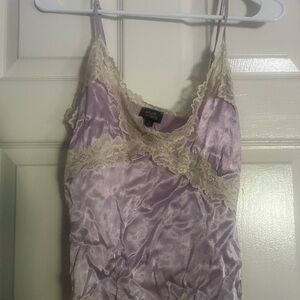 Purple Satin Lace Trim Cami size small